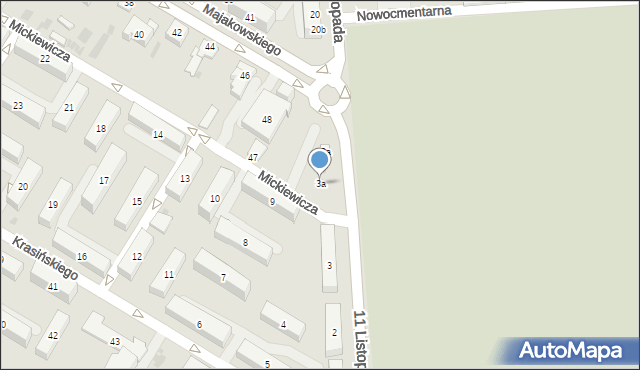 Dąbrowa Górnicza, Mickiewicza Adama, 3a, mapa Dąbrowa Górnicza