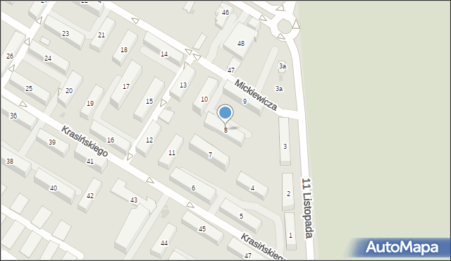 Dąbrowa Górnicza, Mickiewicza Adama, 8, mapa Dąbrowa Górnicza