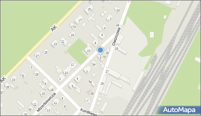 Dąbrowa Górnicza, Mizerkiewicza Jana, 1, mapa Dąbrowa Górnicza