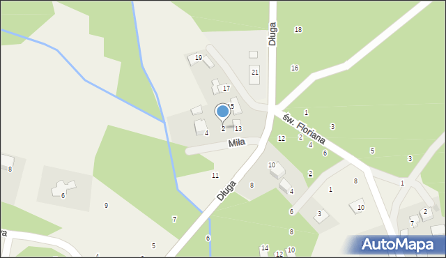 Dąbrowa Szlachecka, Miła, 2, mapa Dąbrowa Szlachecka