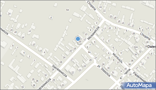 Daleszyce, Mickiewicza Adama, 16, mapa Daleszyce