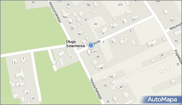 Długa Szlachecka, Mickiewicza Adama, 1, mapa Długa Szlachecka