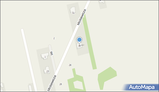 Długosiodło, Mickiewicza Adama, 30, mapa Długosiodło