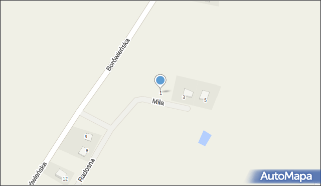 Dobrcz, Miła, 1, mapa Dobrcz