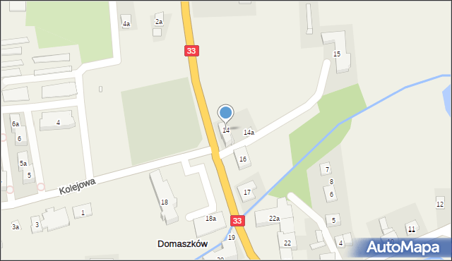 Domaszków, Międzyleska, 14, mapa Domaszków