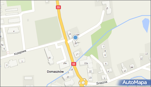 Domaszków, Międzyleska, 16, mapa Domaszków