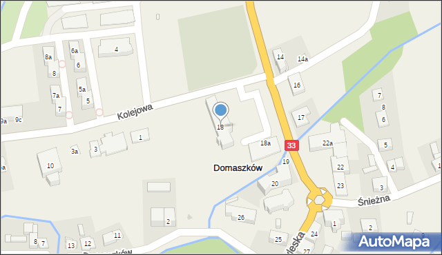 Domaszków, Międzyleska, 18, mapa Domaszków