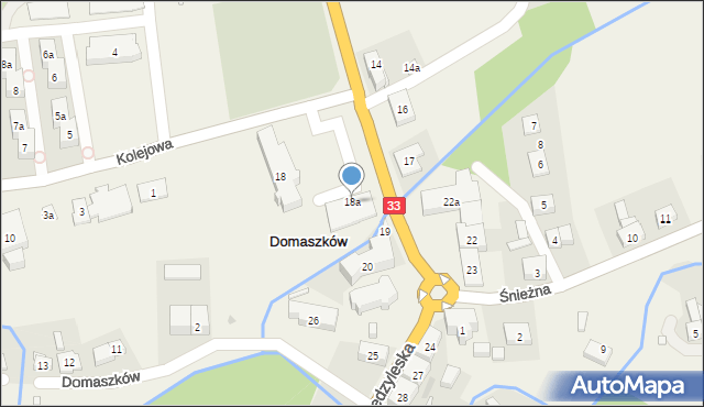 Domaszków, Międzyleska, 18a, mapa Domaszków