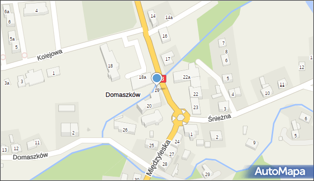 Domaszków, Międzyleska, 19, mapa Domaszków