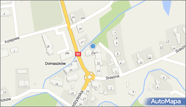 Domaszków, Międzyleska, 22a, mapa Domaszków