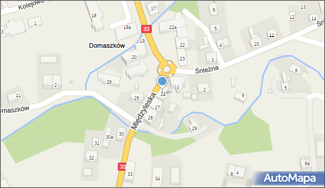 Domaszków, Międzyleska, 24, mapa Domaszków