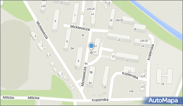 Drezdenko, Mickiewicza Adama, 6d, mapa Drezdenko