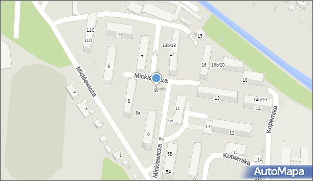 Drezdenko, Mickiewicza Adama, 8c, mapa Drezdenko