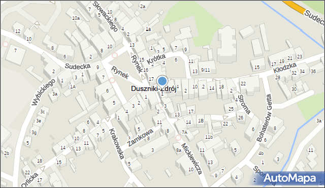 Duszniki-Zdrój, Mickiewicza Adama, 1, mapa Duszniki-Zdrój