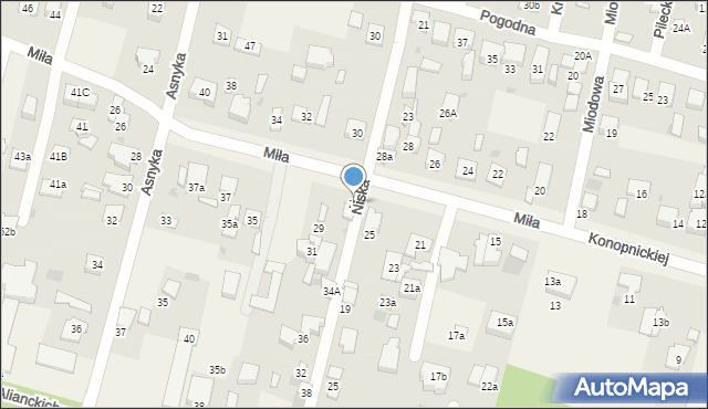 Dziekanów Leśny, Miła, 27, mapa Dziekanów Leśny