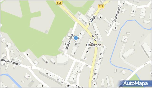 Dzierzgoń, Mickiewicza Adama, 2a, mapa Dzierzgoń