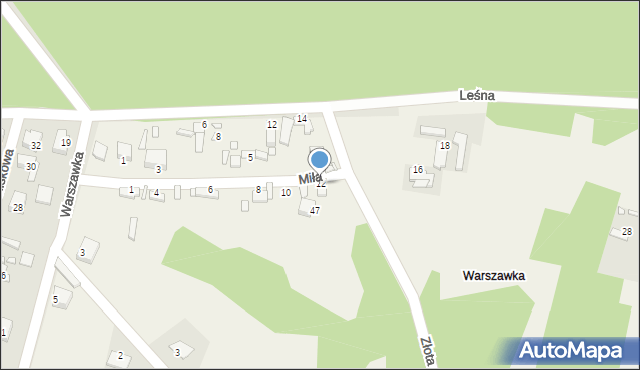 Dziurów, Miła, 12, mapa Dziurów