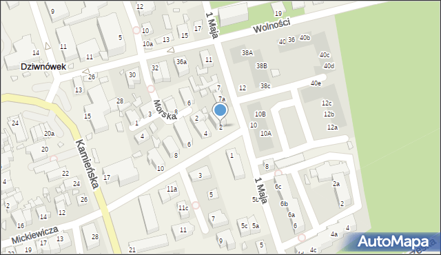 Dziwnówek, Mickiewicza Adama, 2, mapa Dziwnówek