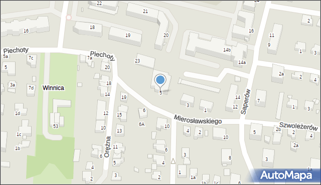 Elbląg, Mierosławskiego Ludwika, gen., 5, mapa Elbląga