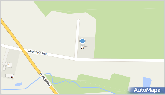 Fletnowo, Międzyleśna, 23, mapa Fletnowo