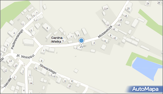 Gardna Wielka, Mickiewicza Adama, 2/1, mapa Gardna Wielka