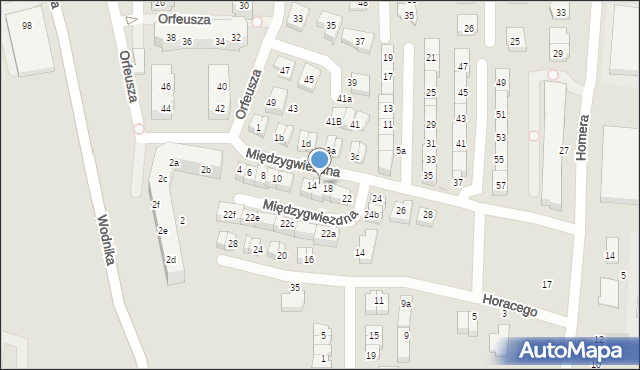 Gdańsk, Międzygwiezdna, 16, mapa Gdańska