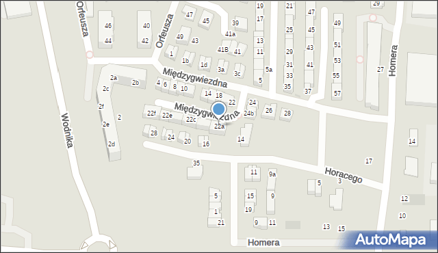 Gdańsk, Międzygwiezdna, 22a, mapa Gdańska