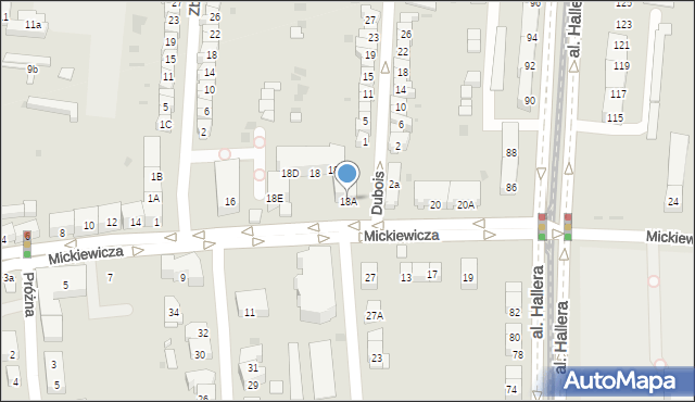 Gdańsk, Mickiewicza Adama, 18A, mapa Gdańska