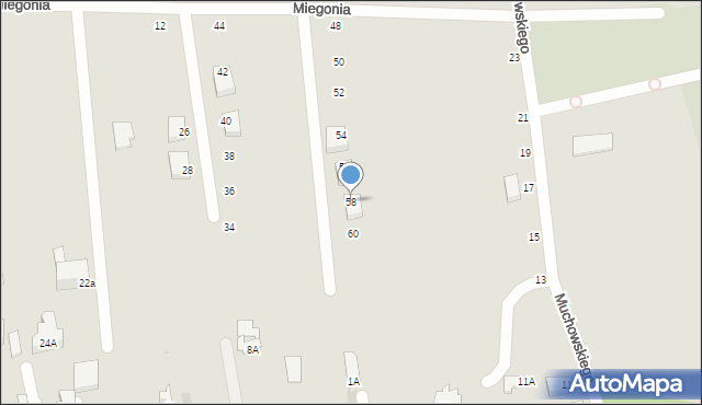 Gdynia, Miegonia Władysława, bł. ks. kmdr. ppor, 58, mapa Gdyni