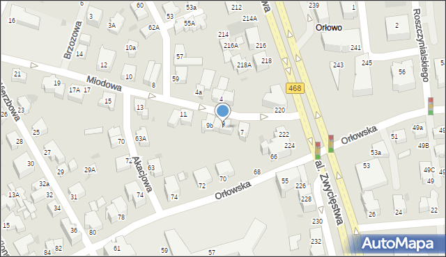 Gdynia, Miodowa, 9a, mapa Gdyni