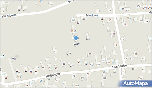 Gliwice, Miodowa, 129D, mapa Gliwic