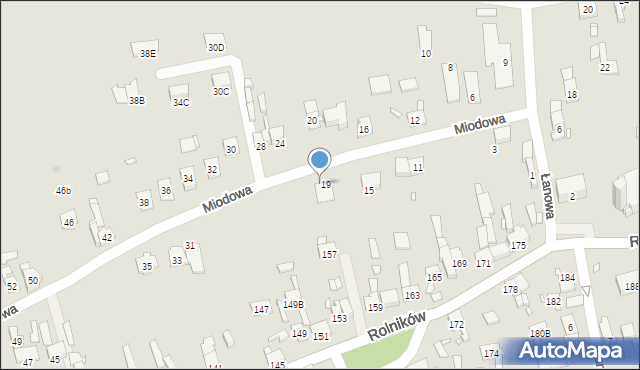 Gliwice, Miodowa, 19a, mapa Gliwic