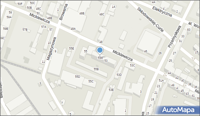 Głogów, Mickiewicza Adama, 53A, mapa Głogów