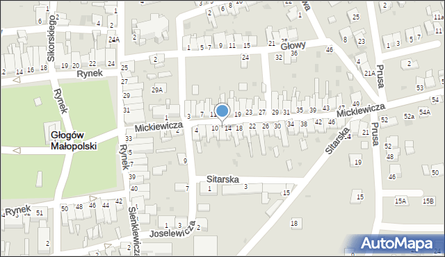 Głogów Małopolski, Mickiewicza Adama, 12, mapa Głogów Małopolski