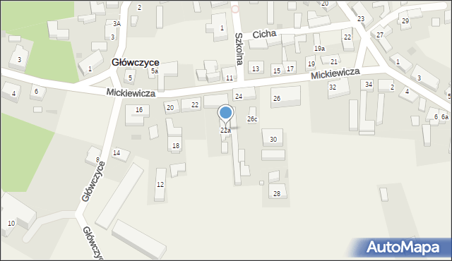 Główczyce, Mickiewicza Adama, 22a, mapa Główczyce