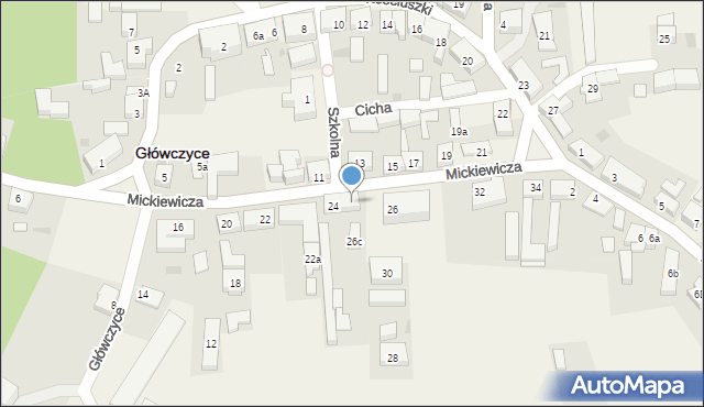 Główczyce, Mickiewicza Adama, 24a, mapa Główczyce