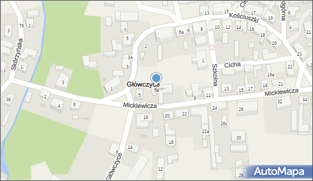 Główczyce, Mickiewicza Adama, 5a, mapa Główczyce