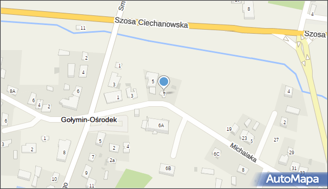 Gołymin-Ośrodek, Michalaka, ks., 7, mapa Gołymin-Ośrodek