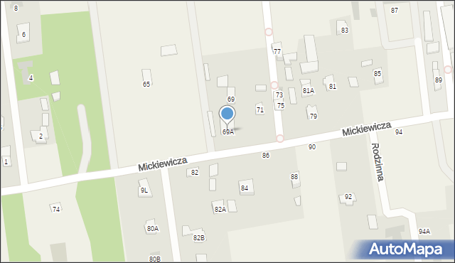 Góraszka, Mickiewicza Adama, 69A, mapa Góraszka