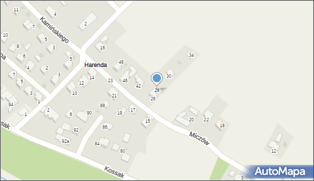 Górki Wielkie, Miczów, 28, mapa Górki Wielkie