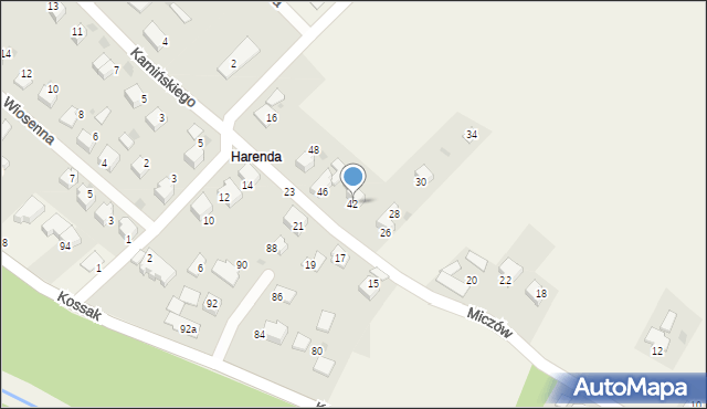 Górki Wielkie, Miczów, 42, mapa Górki Wielkie