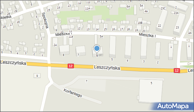 Gostyń, Mieszka I, 6, mapa Gostyń