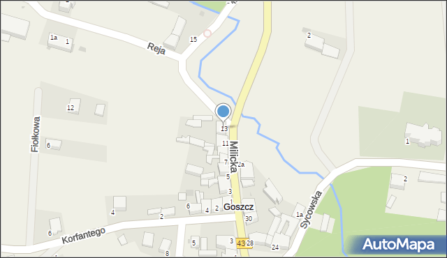 Goszcz, Milicka, 13, mapa Goszcz