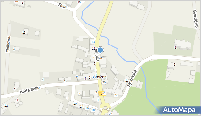 Goszcz, Milicka, 2a, mapa Goszcz