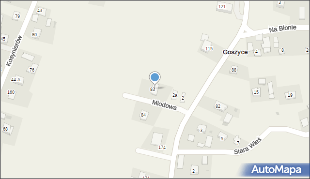 Goszyce, Miodowa, 4, mapa Goszyce