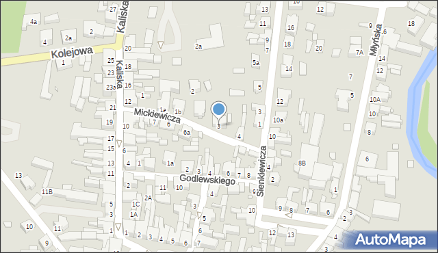 Grabów nad Prosną, Mickiewicza Adama, 3, mapa Grabów nad Prosną