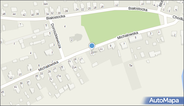 Gródek, Michałowska, 13, mapa Gródek