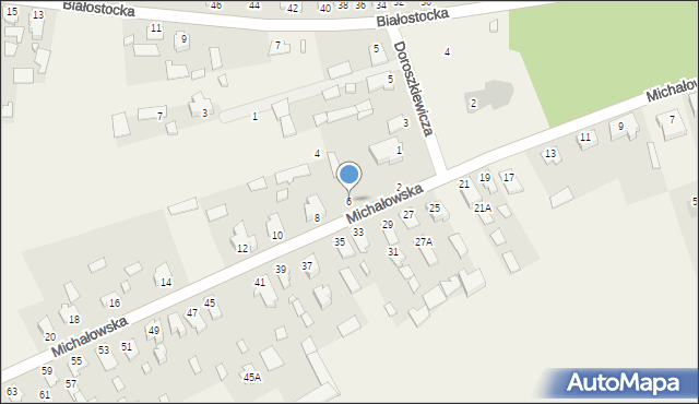 Gródek, Michałowska, 6, mapa Gródek