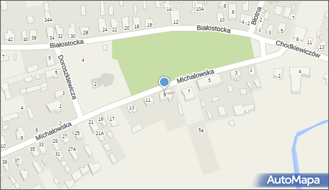 Gródek, Michałowska, 9, mapa Gródek