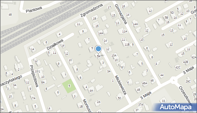 Grodzisk Mazowiecki, Mickiewicza Adama, 5A, mapa Grodzisk Mazowiecki
